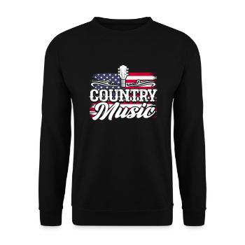 Country Music Countrymusic Geschenk - Unisex Pullover - Schwarz - Vorne - Alina (178cm) & Michal (187cm)