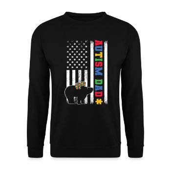 Autism Dad Awareness Day Autistic Gift - Unisex Sweatshirt - black - Front - Alina (178cm) & Michal (187cm)