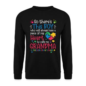 Autismus Awareness Day Autist Geschenk - Unisex Pullover - Schwarz - Vorne - Alina (178cm) & Michal (187cm)
