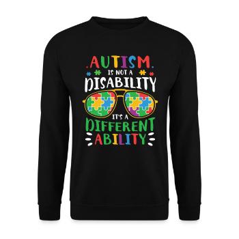 Autismus Awareness Day Autist Geschenk - Unisex Pullover - Schwarz - Vorne - Alina (178cm) & Michal (187cm)