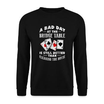 Jeu de cartes de bridge Casino jeu de cartes cadeau - Sweat-shirt Unisexe - noir - Devant - Alina (178cm) & Michal (187cm)