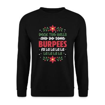 Burpees Fitness Burpee Strength Training Gift - Unisex Sweatshirt - black - Front - Alina (178cm) & Michal (187cm)