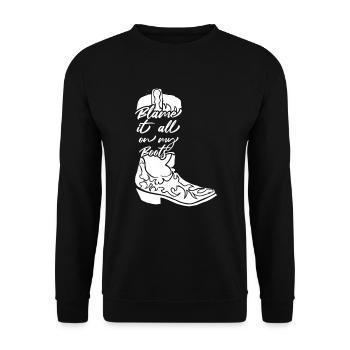 Country Music Countrymusic Geschenk - Unisex Pullover - Schwarz - Vorne - Alina (178cm) & Michal (187cm)
