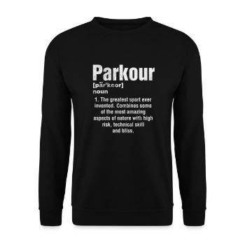 Parkour - Unisex Pullover - Schwarz - Vorne - Alina (178cm) & Michal (187cm)