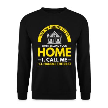 Immobilienmakler - Unisex Pullover - Schwarz - Vorne - Alina (178cm) & Michal (187cm)