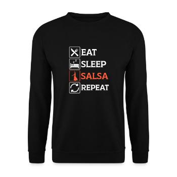 Salsa Dancing Cuba Dance Latino Dance Class Gift - Unisex Sweatshirt - black - Front - Alina (178cm) & Michal (187cm)