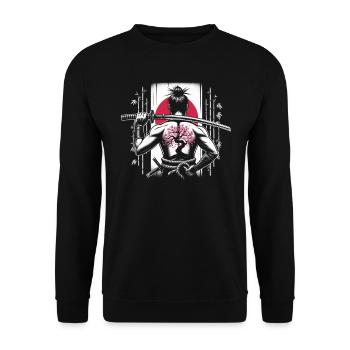 Samurai Ronin Sword Fighting Warrior Gift - Unisex Sweatshirt - black - Front - Alina (178cm) & Michal (187cm)