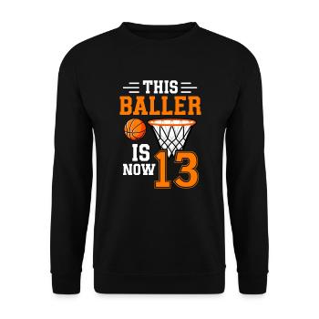 Teenager Teenie Teen Teens Teeny Geschenk - Unisex Pullover - Schwarz - Vorne - Alina (178cm) & Michal (187cm)