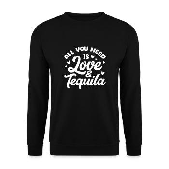 Tequila Sunrise Booze Party Mexico Gift - Unisex Sweatshirt - black - Front - Alina (178cm) & Michal (187cm)