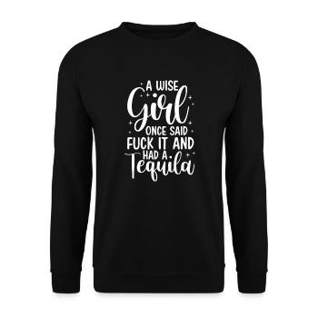 Tequila Sunrise Booze Party Mexico Gift - Unisex Sweatshirt - black - Front - Alina (178cm) & Michal (187cm)