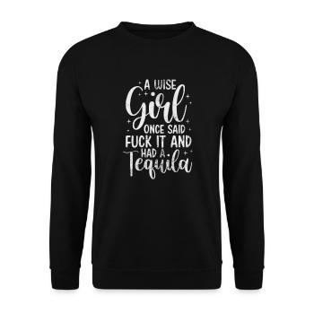 Tequila - Unisex Sweatshirt - black - Front - Alina (178cm) & Michal (187cm)