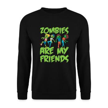 Zombie Zombie-Jäger Zombieapokalypse Geschenk - Unisex Pullover - Schwarz - Vorne - Alina (178cm) & Michal (187cm)