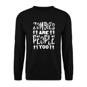 Zombie Zombie-Jäger Zombieapokalypse Geschenk - Unisex Pullover - Schwarz - Vorne - Alina (178cm) & Michal (187cm)