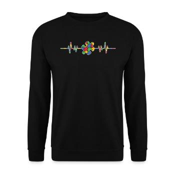 Autismus Awareness Day Autist Geschenk - Unisex Pullover - Schwarz - Vorne - Alina (178cm) & Michal (187cm)
