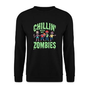 Zombie Zombie-Jäger Zombieapokalypse Geschenk - Unisex Pullover - Schwarz - Vorne - Alina (178cm) & Michal (187cm)