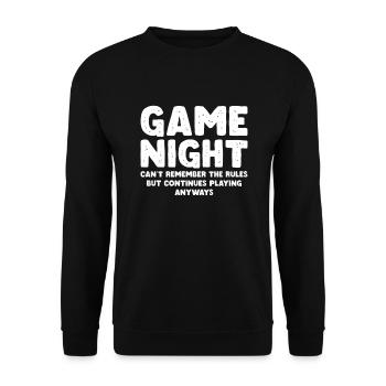 Board Game Board Games Dinner Games Gift - Unisex Sweatshirt - black - Front - Alina (178cm) & Michal (187cm)