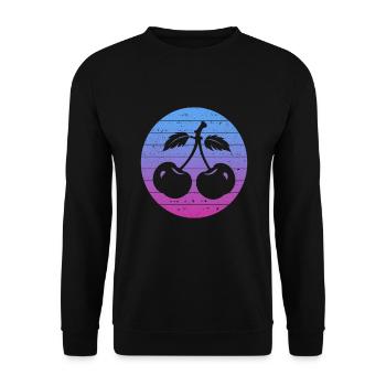 Cherry Cherry Tree Cherry Blossom Fruit Gift - Unisex Sweatshirt - black - Front - Alina (178cm) & Michal (187cm)