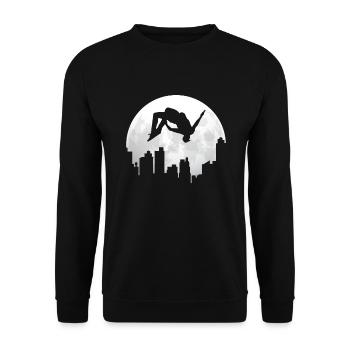 Cadeau Parkour Parkur Parcur Sport - Sweat-shirt Unisexe - noir - Devant - Alina (178cm) & Michal (187cm)