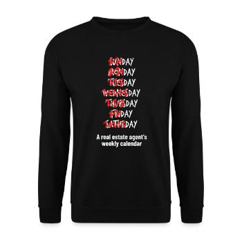 Immobilienmakler - Unisex Pullover - Schwarz - Vorne - Alina (178cm) & Michal (187cm)