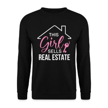 Immobilienmakler - Unisex Pullover - Schwarz - Vorne - Alina (178cm) & Michal (187cm)