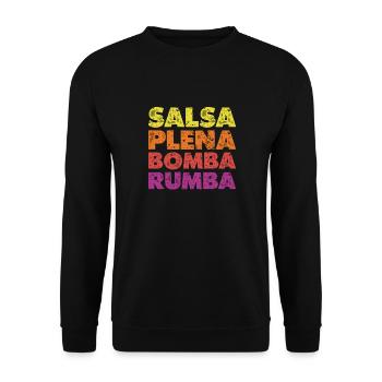 Salsa Dancing Cuba Dance Latino Dance Class Gift - Unisex Sweatshirt - black - Front - Alina (178cm) & Michal (187cm)