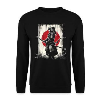 Samurai Ronin Sword Fighting Warrior Gift - Unisex Sweatshirt - black - Front - Alina (178cm) & Michal (187cm)