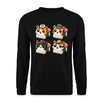 Sushi - Unisex Pullover - Schwarz - Vorne - Alina (178cm) & Michal (187cm)
