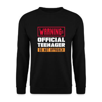 Teenager Teenie Teen Teens Teeny Geschenk - Unisex Pullover - Schwarz - Vorne - Alina (178cm) & Michal (187cm)