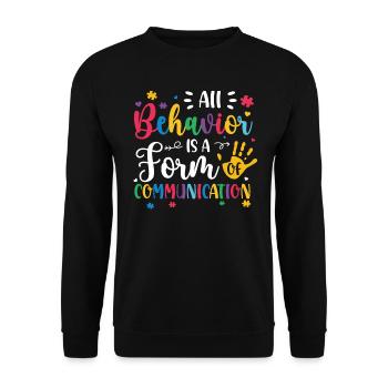 Autismus Awareness Day Autist Geschenk - Unisex Pullover - Schwarz - Vorne - Alina (178cm) & Michal (187cm)