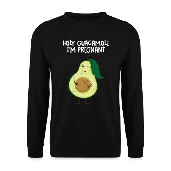 Avocado Guacamole Vegan Geschenk - Unisex Pullover - Schwarz - Vorne - Alina (178cm) & Michal (187cm)