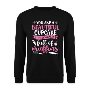 Baker Bakeries Baked Goods Baking Gift - Unisex Sweatshirt - black - Front - Alina (178cm) & Michal (187cm)