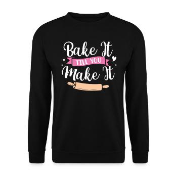 Baker Bakeries Baked Goods Baking Gift - Unisex Sweatshirt - black - Front - Alina (178cm) & Michal (187cm)