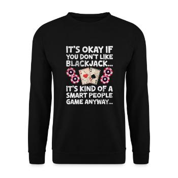Blackjack Blackjack Card Game Casino Gift - Unisex Sweatshirt - black - Front - Alina (178cm) & Michal (187cm)