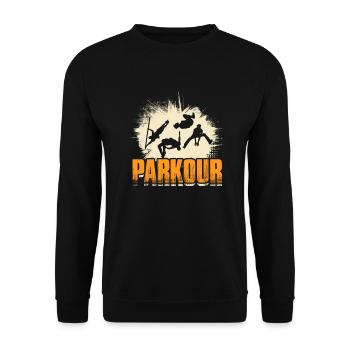 Cadeau Parkour Parkur Parcur Sport - Sweat-shirt Unisexe - noir - Devant - Alina (178cm) & Michal (187cm)