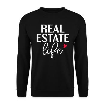 Immobilienmakler - Unisex Pullover - Schwarz - Vorne - Alina (178cm) & Michal (187cm)