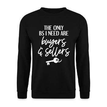 Agent immobilier Agent immobilier Cadeau d’agent immobilier - Sweat-shirt Unisexe - noir - Devant - Alina (178cm) & Michal (187cm)