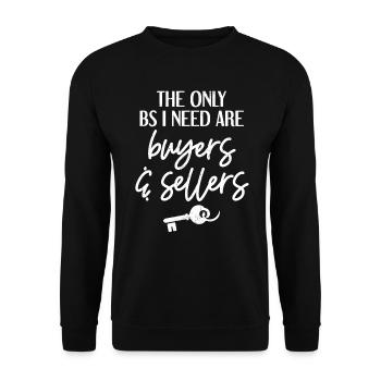Immobilienmakler - Unisex Pullover - Schwarz - Vorne - Alina (178cm) & Michal (187cm)