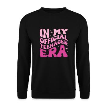 Teenager Teenie Teen Teens Teeny Geschenk - Unisex Pullover - Schwarz - Vorne - Alina (178cm) & Michal (187cm)