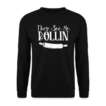 Baker - Unisex Sweatshirt - black - Front - Alina (178cm) & Michal (187cm)