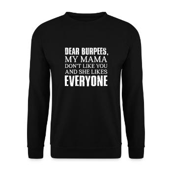 Burpees Fitness Cadeau de musculation Burpee - Sweat-shirt Unisexe - noir - Devant - Alina (178cm) & Michal (187cm)