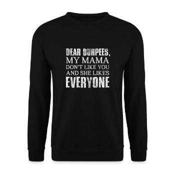 Burpees - Sweat-shirt Unisexe - noir - Devant - Alina (178cm) & Michal (187cm)