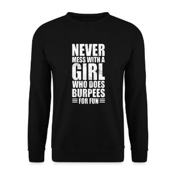 Burpees Fitness Cadeau de musculation Burpee - Sweat-shirt Unisexe - noir - Devant - Alina (178cm) & Michal (187cm)