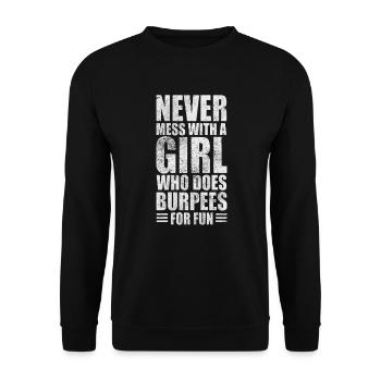 Burpees - Sweat-shirt Unisexe - noir - Devant - Alina (178cm) & Michal (187cm)