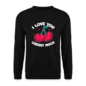 Cherry Cherry Tree Cherry Blossom Fruit Gift - Unisex Sweatshirt - black - Front - Alina (178cm) & Michal (187cm)