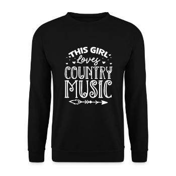 Musique country Cadeau de musique country - Sweat-shirt Unisexe - noir - Devant - Alina (178cm) & Michal (187cm)