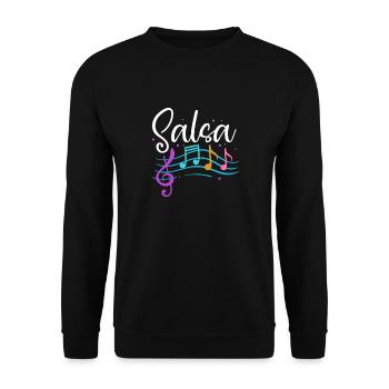 Salsa Dancing Cuba Dance Latino Dance Class Gift - Unisex Sweatshirt - black - Front - Alina (178cm) & Michal (187cm)