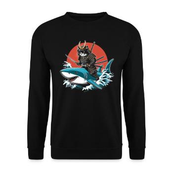 Cadeau de guerrier de combat à l’épée Samouraï Ronin - Sweat-shirt Unisexe - noir - Devant - Alina (178cm) & Michal (187cm)