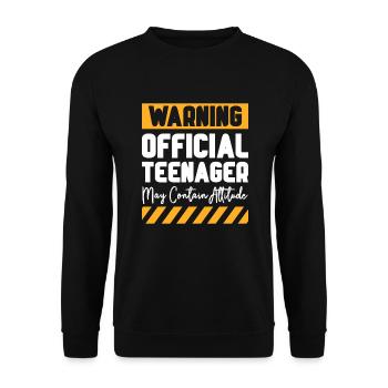 Teenager Teenie Teen Teens Teeny Geschenk - Unisex Pullover - Schwarz - Vorne - Alina (178cm) & Michal (187cm)