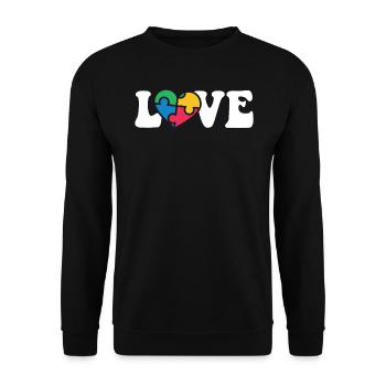 Autismus Awareness Day Autist Geschenk - Unisex Pullover - Schwarz - Vorne - Alina (178cm) & Michal (187cm)