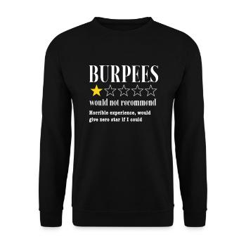 Burpees Fitness Cadeau de musculation Burpee - Sweat-shirt Unisexe - noir - Devant - Alina (178cm) & Michal (187cm)
